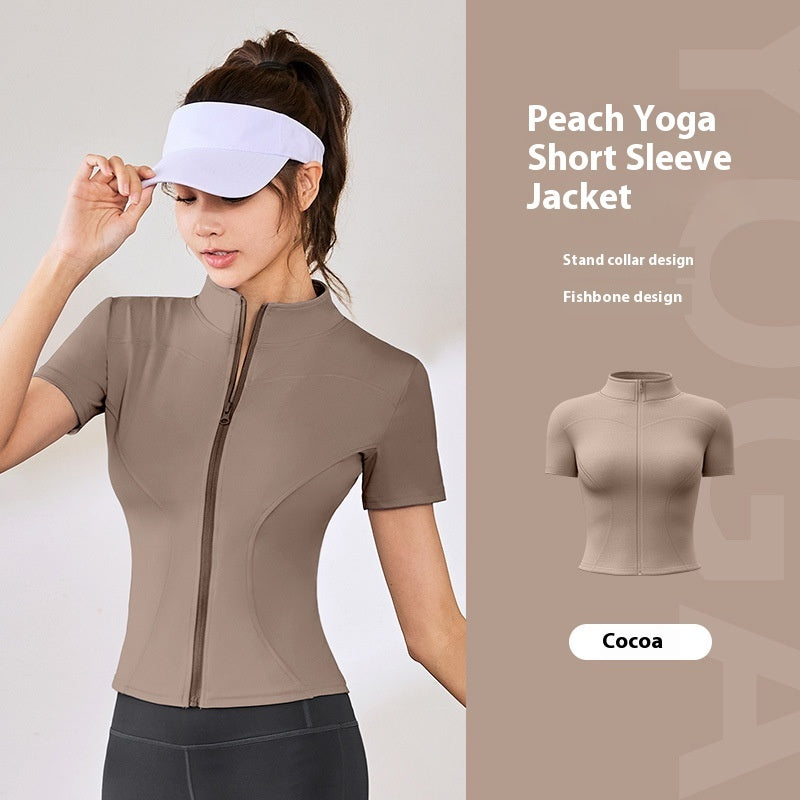 High Elastic Short Yoga Clothes Short Sleeve Sports Jacket