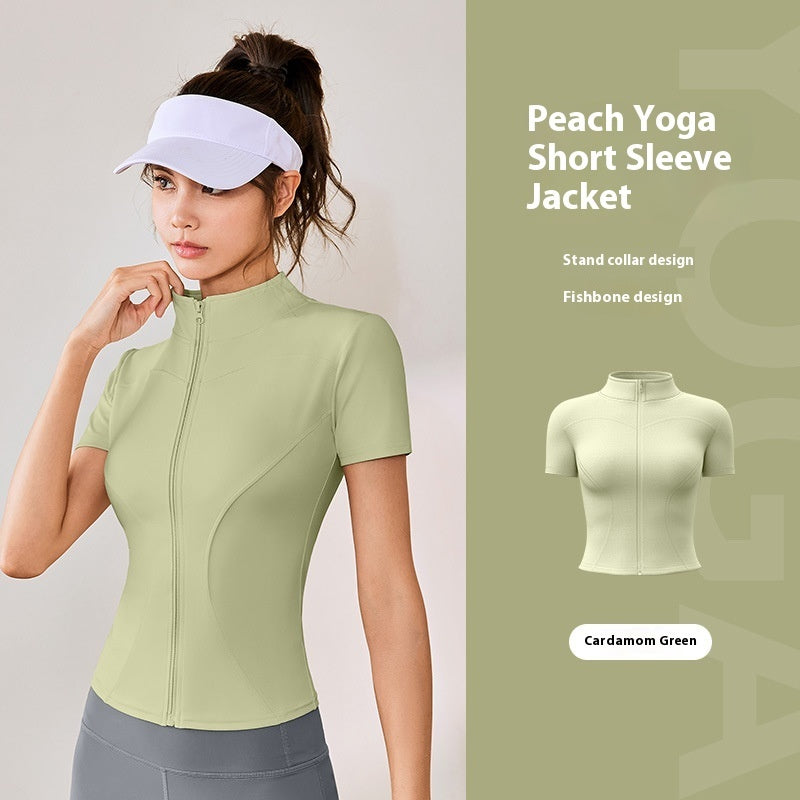 High Elastic Short Yoga Clothes Short Sleeve Sports Jacket