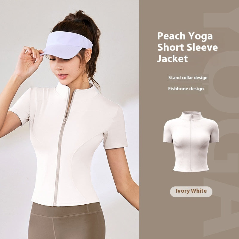 High Elastic Short Yoga Clothes Short Sleeve Sports Jacket