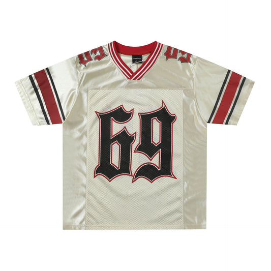 American-style Hollow Mesh Digital Printed Short Sleeve