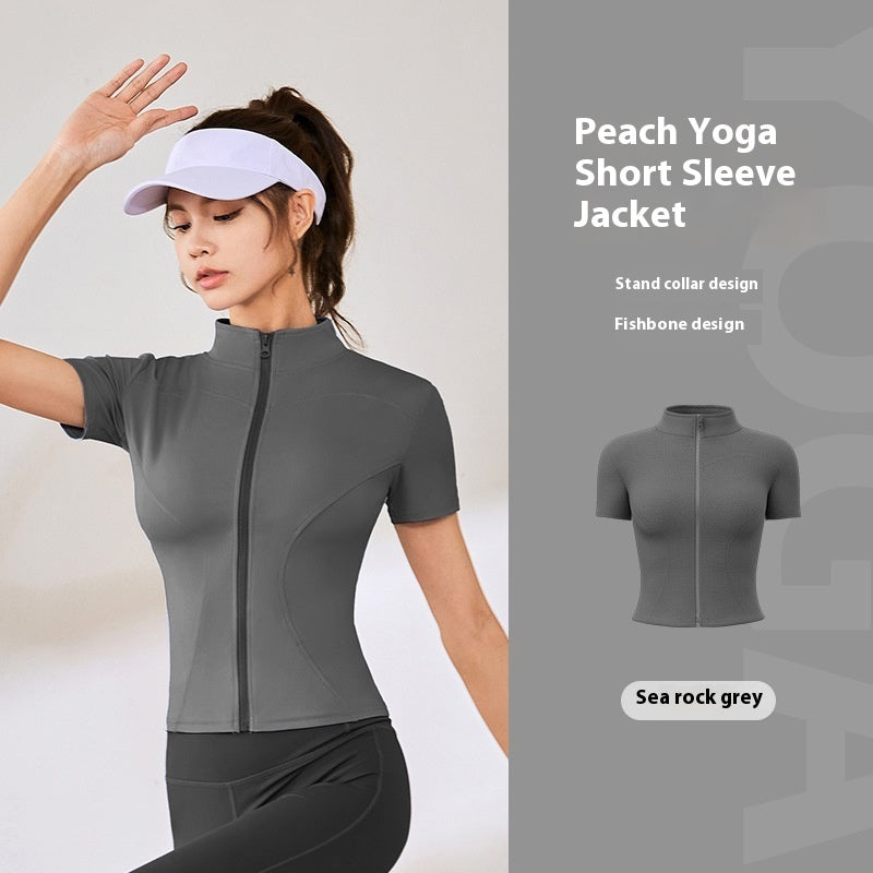 High Elastic Short Yoga Clothes Short Sleeve Sports Jacket