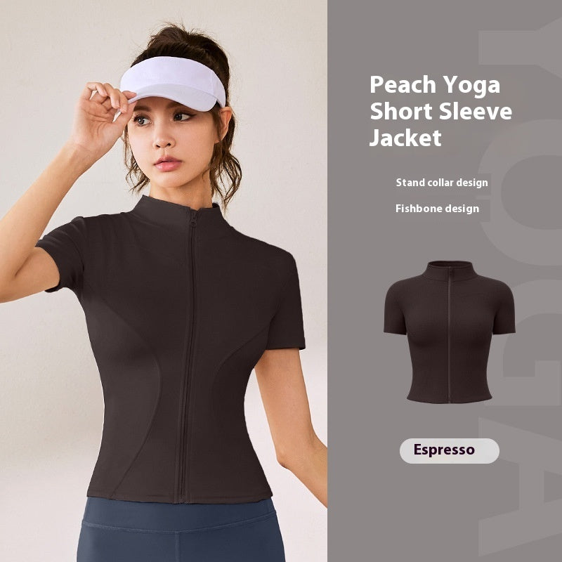 High Elastic Short Yoga Clothes Short Sleeve Sports Jacket