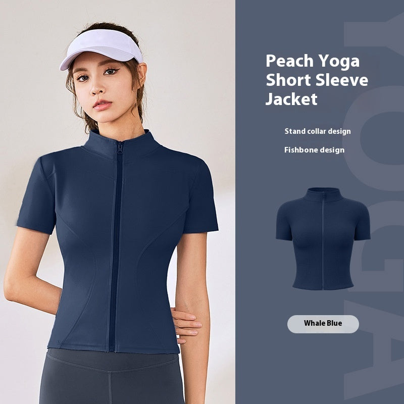 High Elastic Short Yoga Clothes Short Sleeve Sports Jacket