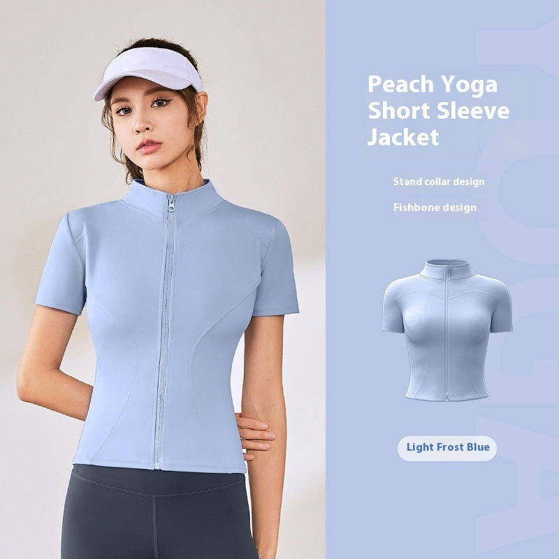 High Elastic Short Yoga Clothes Short Sleeve Sports Jacket