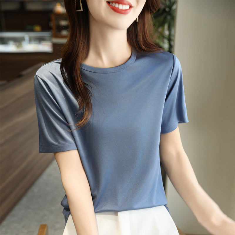 Vest Beautiful French Base Shirt Loose Satin Top