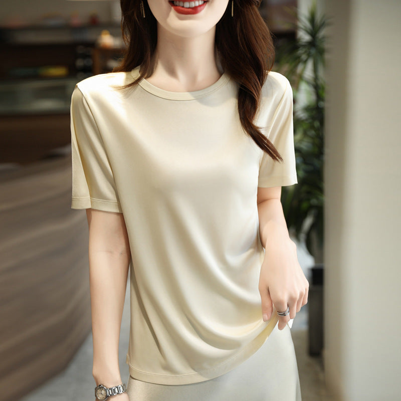 Vest Beautiful French Base Shirt Loose Satin Top