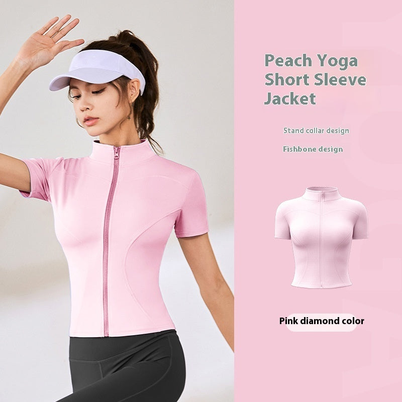 High Elastic Short Yoga Clothes Short Sleeve Sports Jacket