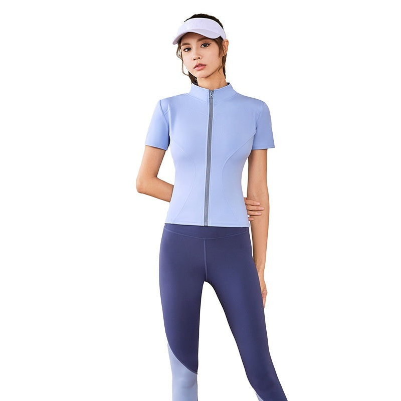 High Elastic Short Yoga Clothes Short Sleeve Sports Jacket