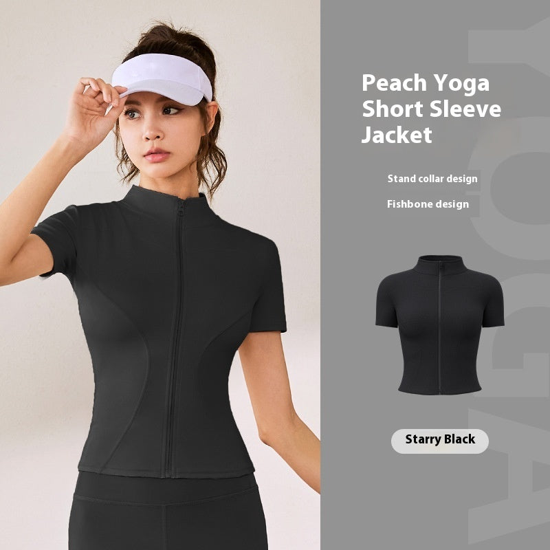 High Elastic Short Yoga Clothes Short Sleeve Sports Jacket